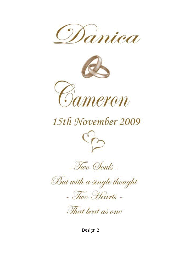 Wedding Personalized Single Ceremony Unity Candle Double Classic