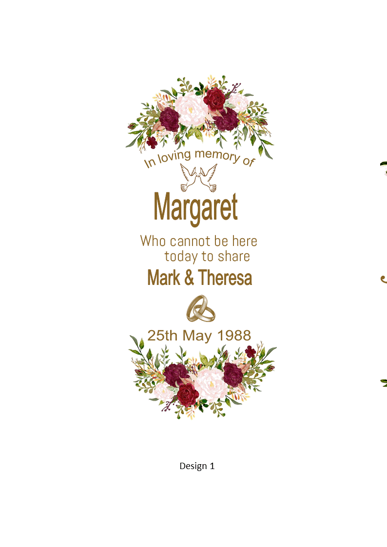 Wedding Memorial Personalilzed Candle Classic