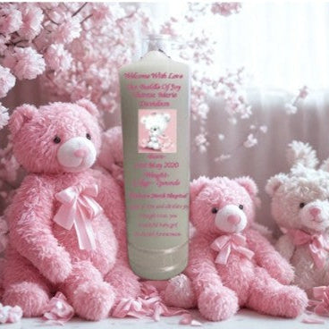Welcome Baby Single Personalized Candle Double Classic