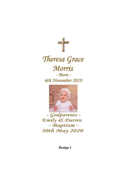 Baptism Personalized Candle Classic