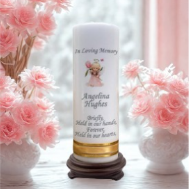 Child Memorial Personalized Candle Double Classic
