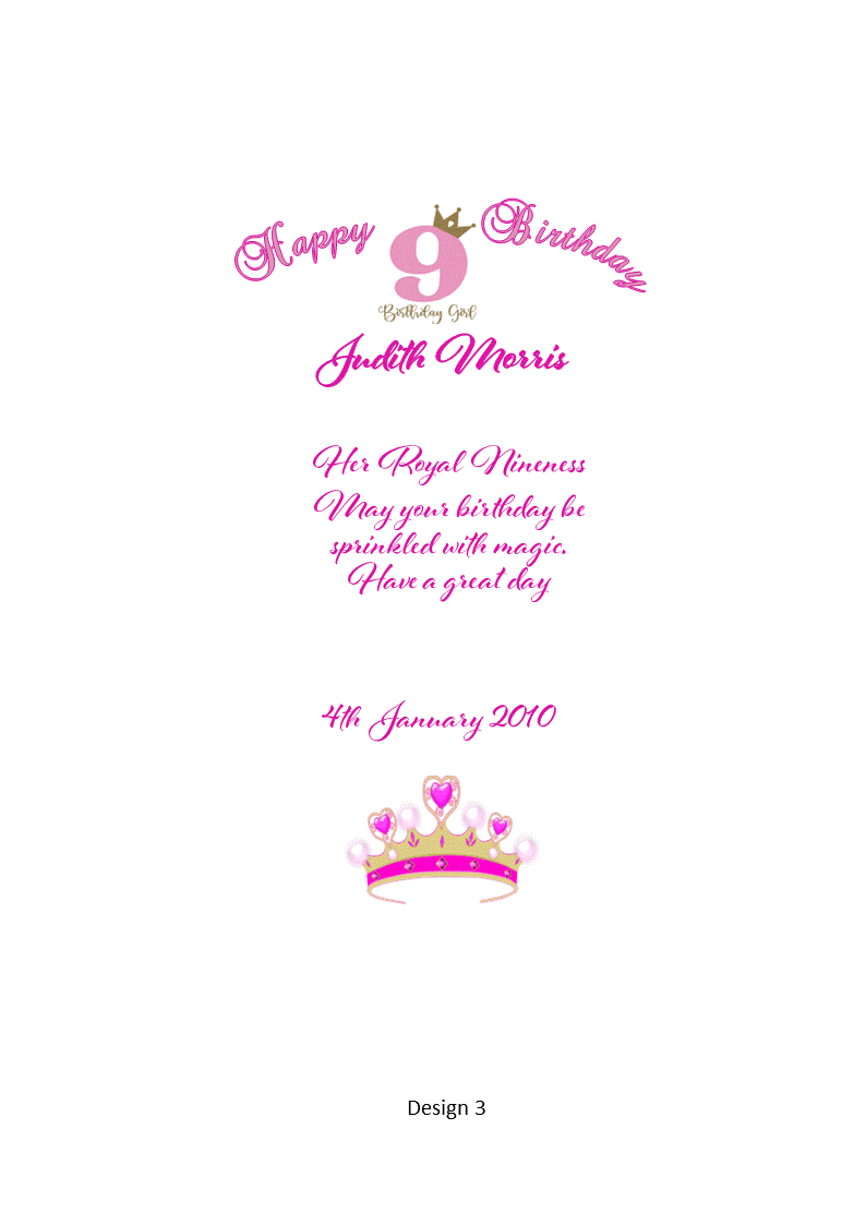 Aged Children Birthday Personalized Candle Classic