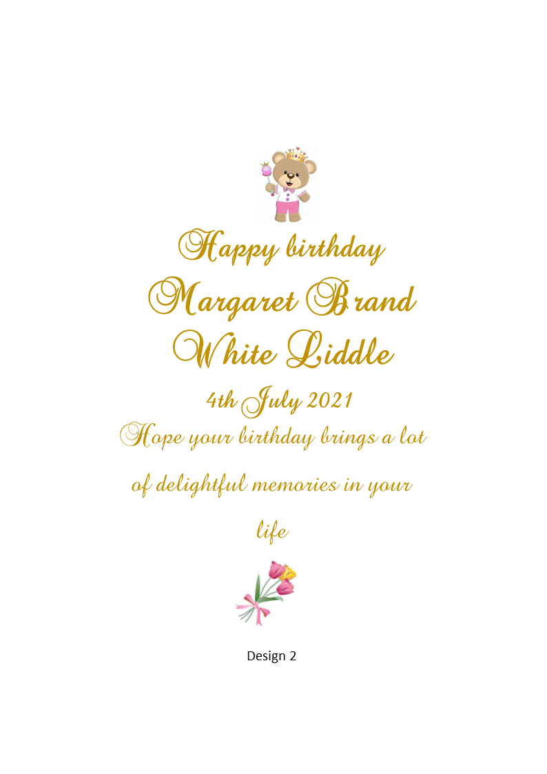 Aged Child Birthday Personalized Candle Double Classic