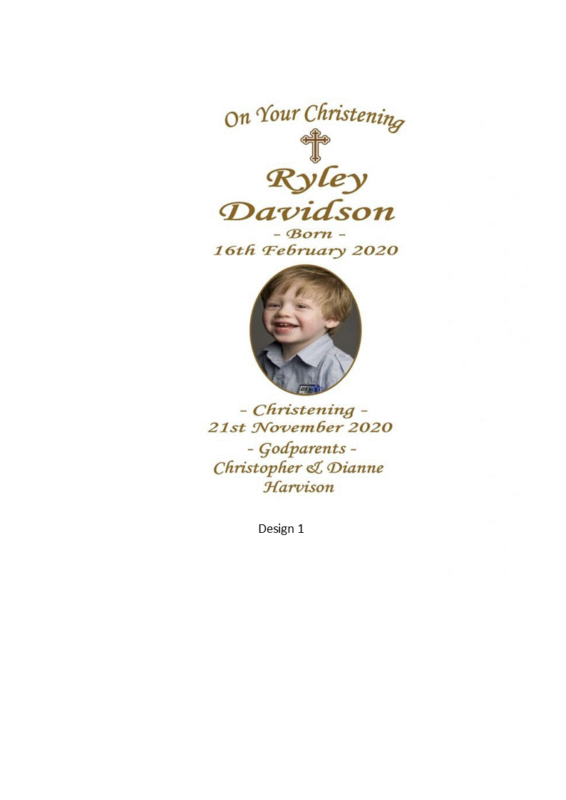 Christening Personalized Candle Classic