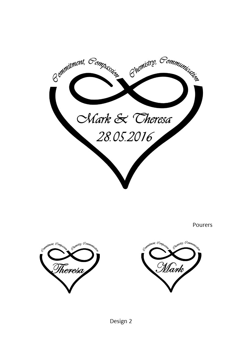 Hearts For Ever Wedding Sand Unity 3 Piece Set Personalized