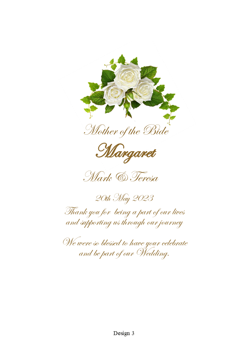 Mother of the Bride Personalized Candle Double Classic