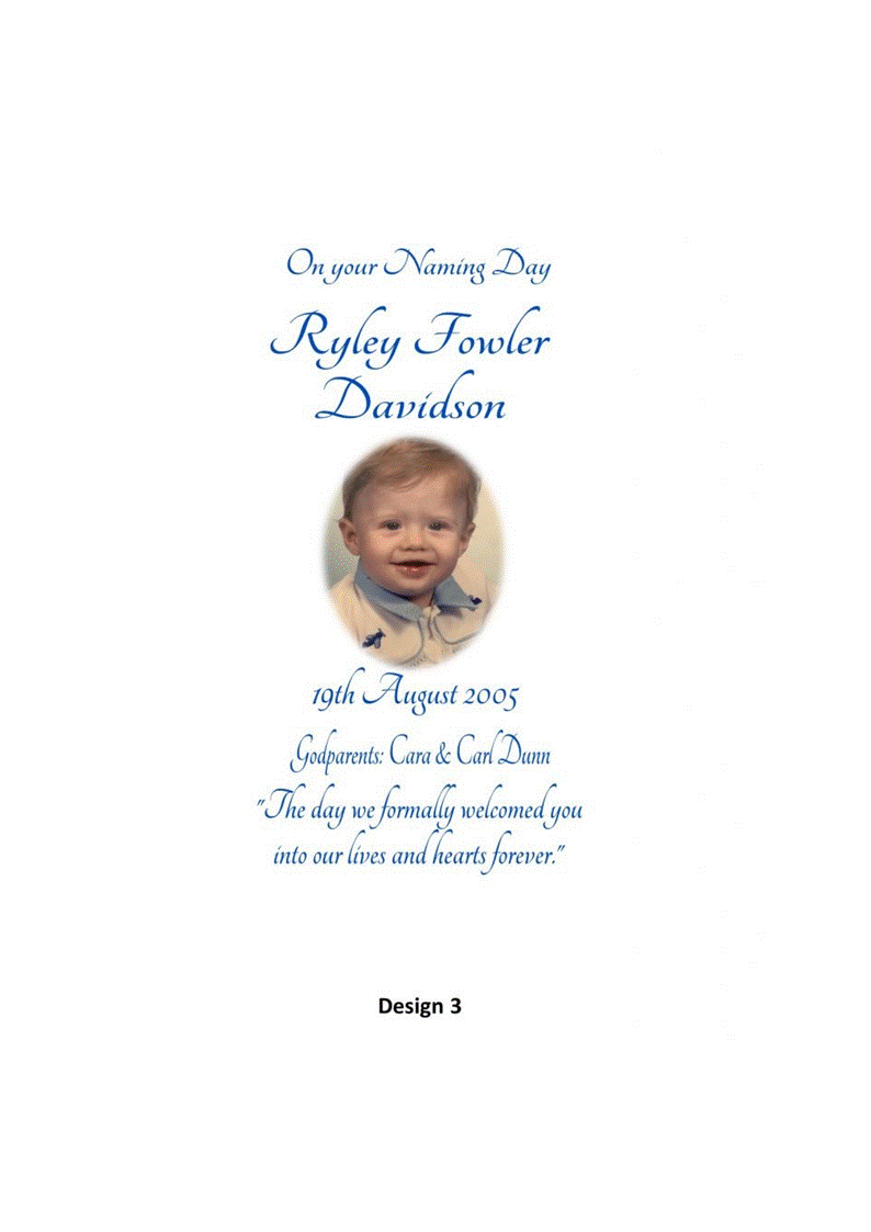 Naming Day Personalized Candle Classic