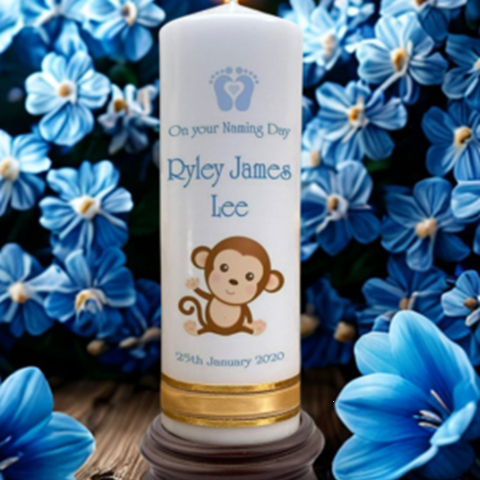 Naming Day Personalized Candle Double Classic