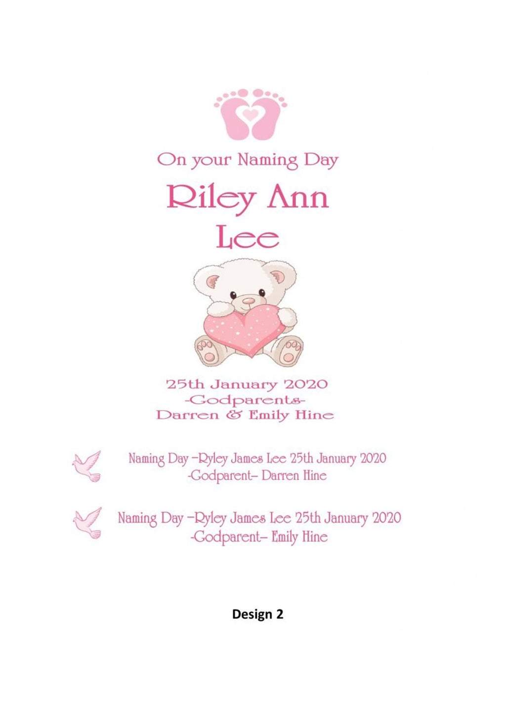 Naming Day Personalized Candle Unity Set Double Classic