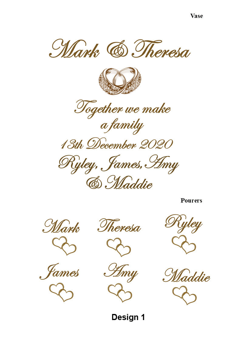 Sonata Wedding Sand Unity 7 Piece Set Personalized