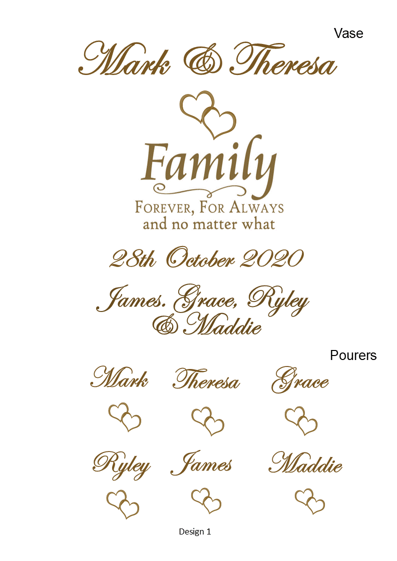 Sonata Wedding Sand Unity 7 Piece Set Personalized