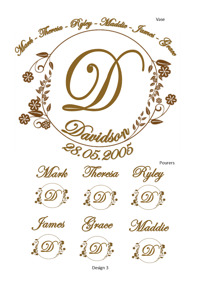 Sonata Wedding Sand Unity 7 Piece Set Personalized