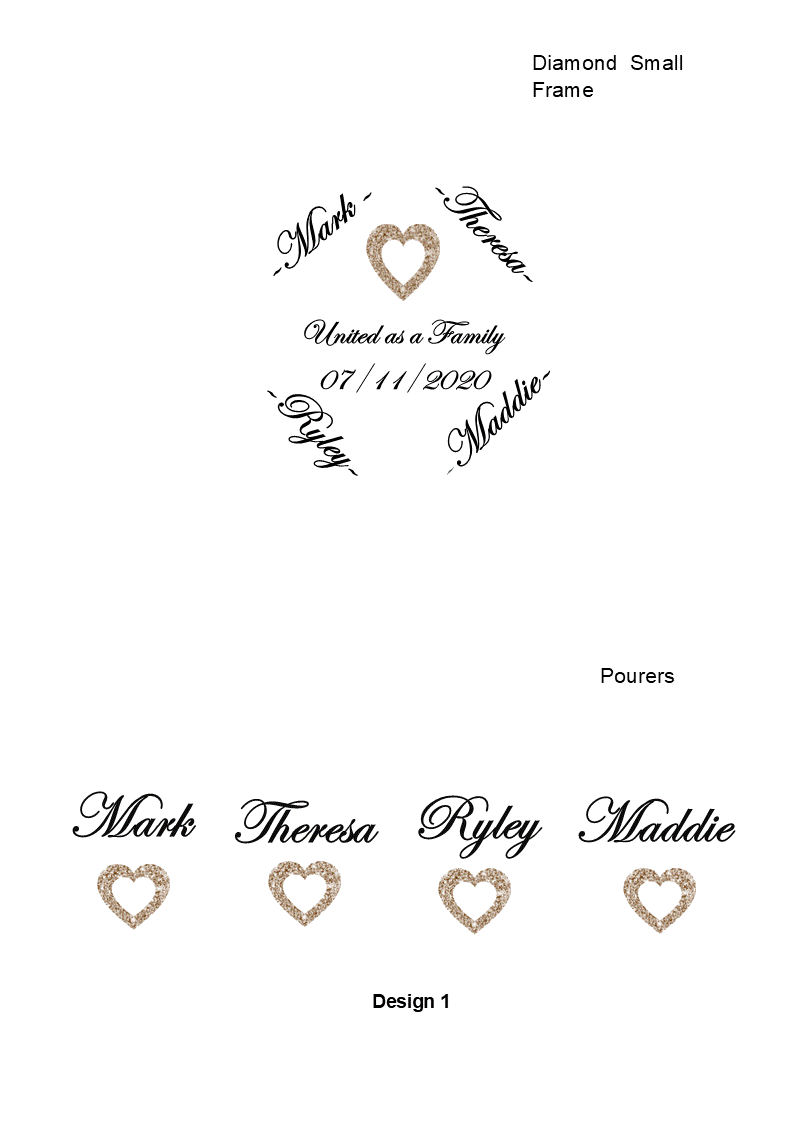 Spirit Wedding Sand Unity Ceremony 5 Piece Set Personalized
