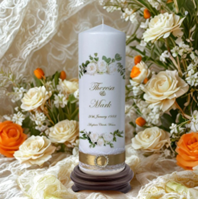 Anniversary Personalized Candle Romance